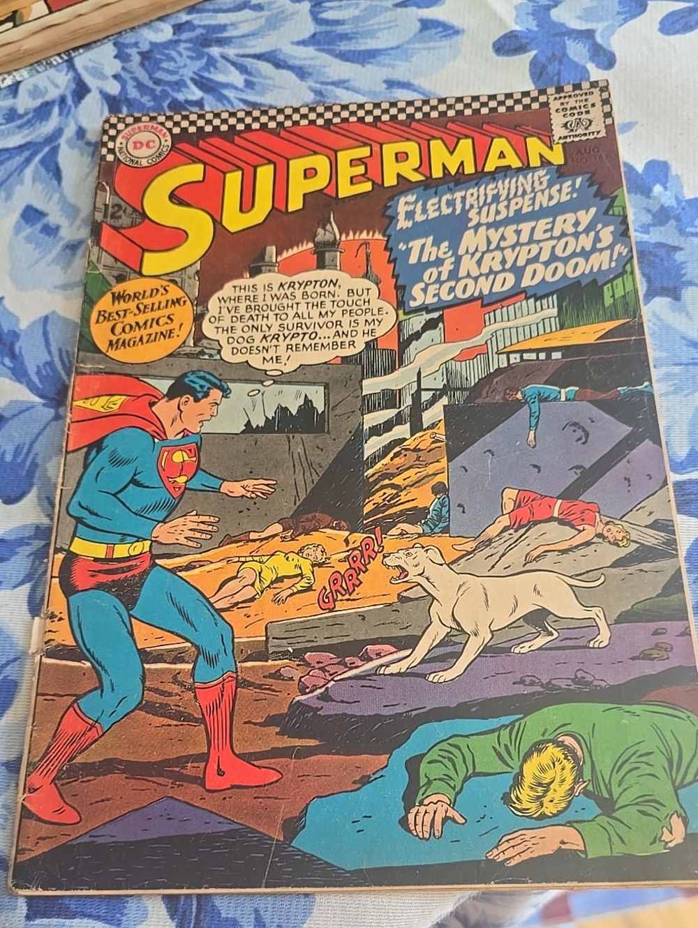 Superman #189 DC Pub 1966 The Mystery of Krypton's Second Doom ! Comic